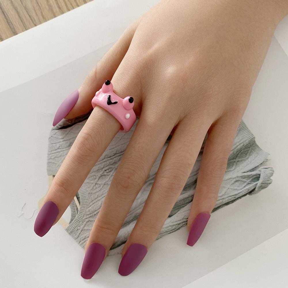 iF ME Personalized Colorful Resin Ring Frog Chicken Ring Unisex Accessories Jewelry