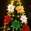 Glitter Flower Mesh Fabric Christmas Floral Arrangement Decoration