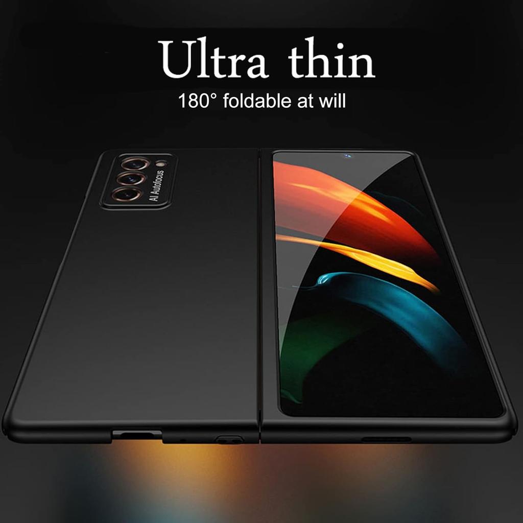 Case for Samsung Galaxy Z Fold 2 5G,Case with Glass Tempered Film,Ultra Thin Anti-Knock Combination Film Hard Matte Shockproof Protective Cover Shell