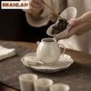120ml Chinese Handmade Grass Wood Gray Ceramic Teapot Creative Pot Tea Brewing Kettle Kung Fu Tea Tea Services Decoration Gifts