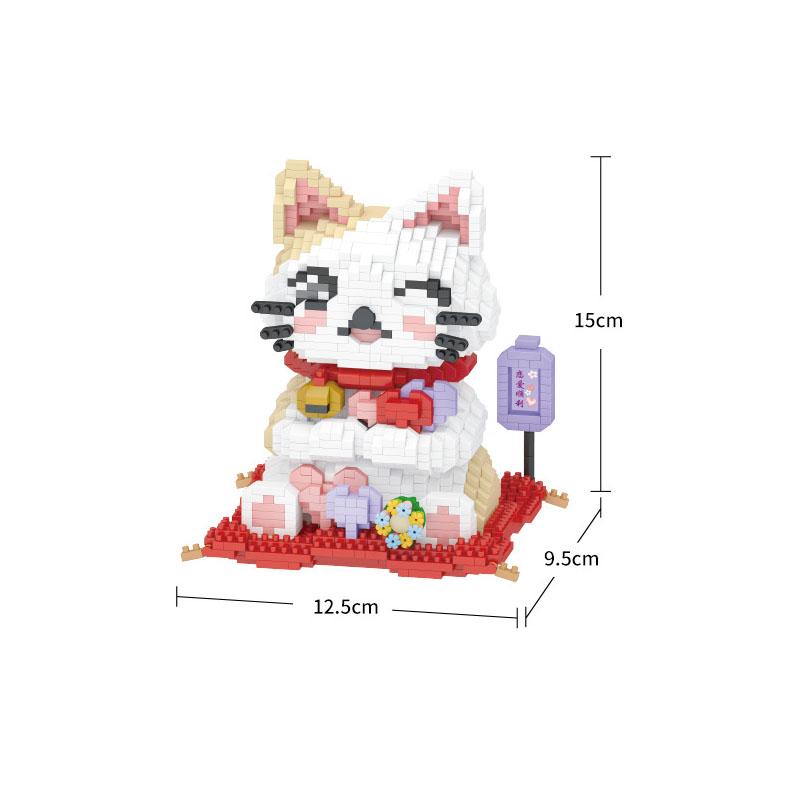 New Year Gifts Lovely Cartoon Micro Diamond Block Fortune Lucky Cat Building Brick Assemble Nanobricks Education Toys For Gifts
