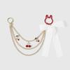 Fashion Lace Bow Bag Charms Alloy DIY Bag Chain Replacement Cherry Extension Chain Pendant Decoration