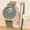 Novo relógio para mulheres vestido romântico pulseira relógio de pulso moda senhoras couro relógio de quartzo relógio feminino montre femme
