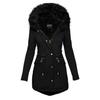 Long Winter Coat for Women Fleece Lined Warm Puffer Jacket Hooded Thicken Parka Overcoat with Pockets And Faux Fur Hood