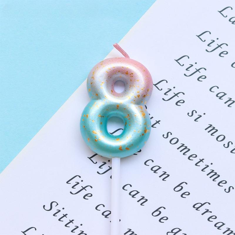 Happy Birthday Cake Decorated Interstellar Digital Colorful Candle Children's Delicate Candy Color 0-9 Number Candle Party Decor