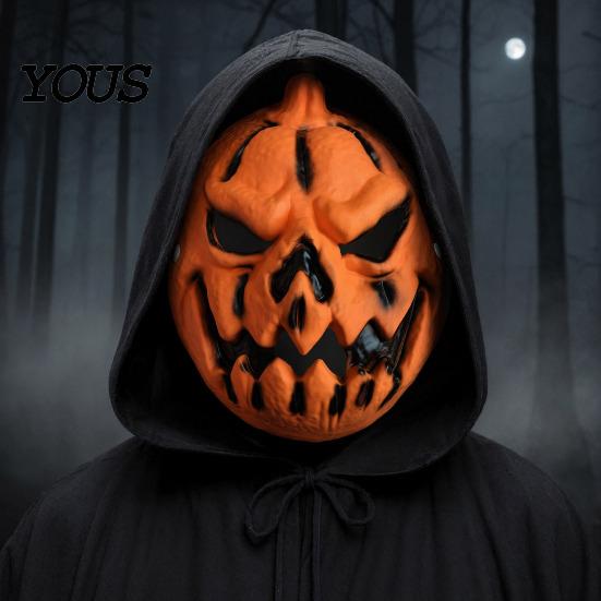 Maschera Gioco di Ruolo Festiva di Halloween Maschera Zucca, Jack O Lantern Spaventoso 3D per Festa Cosplay, Leggera Traspirante Faccia Spaventosa Adulti Bambini, Dolcetto
