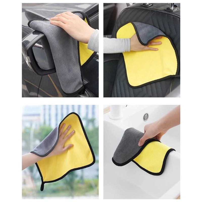 Professional Car Wiping Cloth Plush Coral Fleece Detailing Cleaning Cloth for Spotless Finish On Paintwork Glass