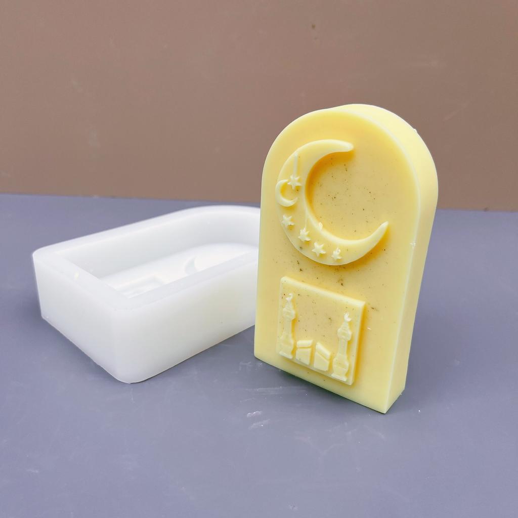 Schloss Kerze Silikonform RRamadan Deko Kerzenform Torbogen Silikonform Mond Stern Sojawachs Ramadan Geschenkidee Heimdeko