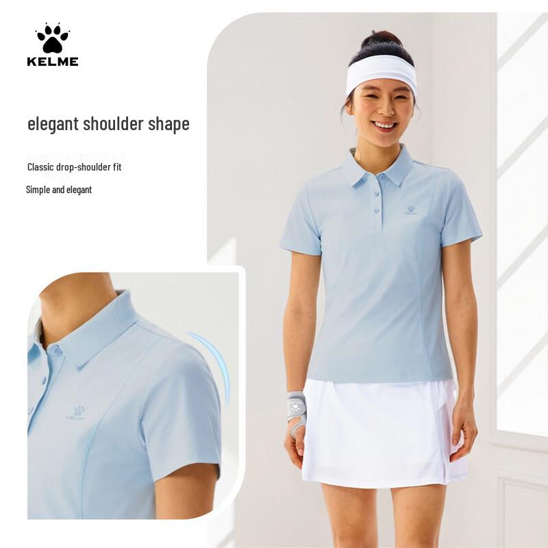KELME Damen Kurzarm-Poloshirt mit Baumwollgefühl und Schnelltrocknung