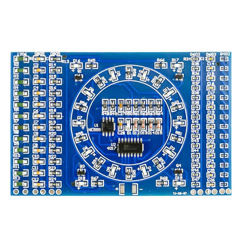 1 Set Funny Skill Training Electronic Suit Cd4017 Rotating Led Smd Ne555 Soldering Practice Board Diy Kit