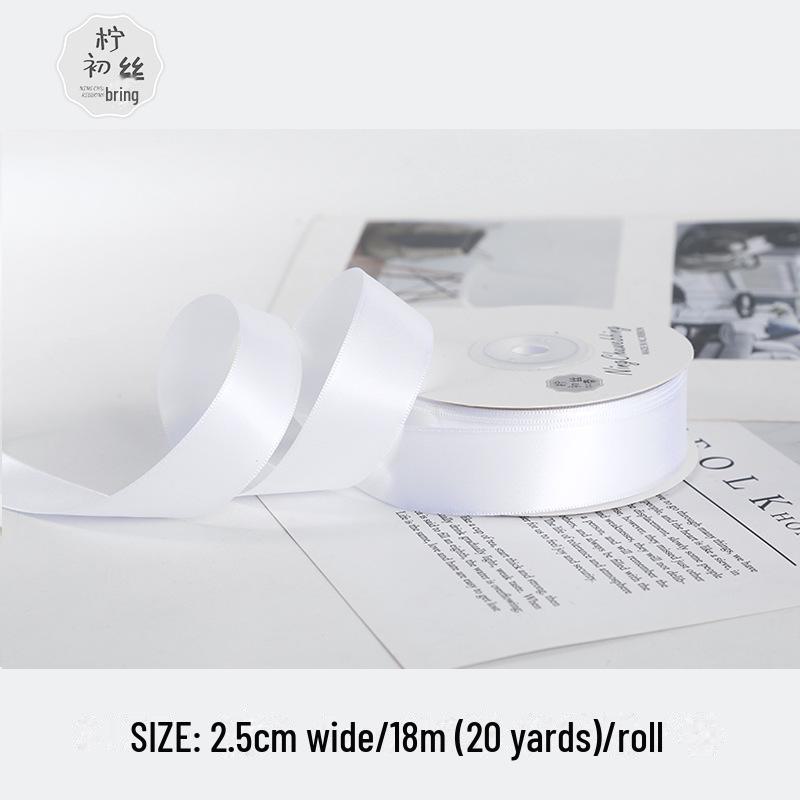 

2,5 см зашифрованная двухсторонняя полиэстеровая лента для свадебных бантов и высококачественной упаковки подарков