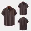 Summer Men's Stand-Up Collar Casual Short Sleeve Shirt Beach T-Shirt Men's Clothing