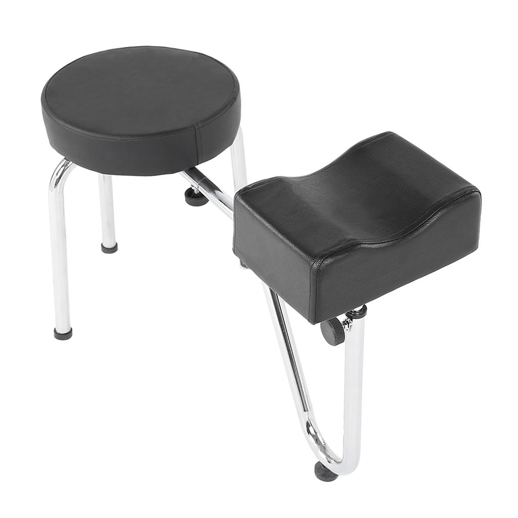   PU Leather Tattoo Leg Arm Rest Pad Pedicure Foot Stool Chair Black