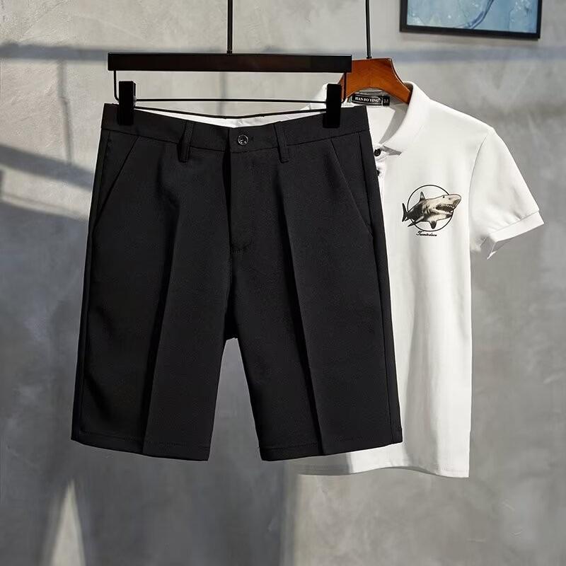 Men's Trendy Summer Casual Suit Shorts - Light, Mature & Loose-Fit Straight-Leg Pants