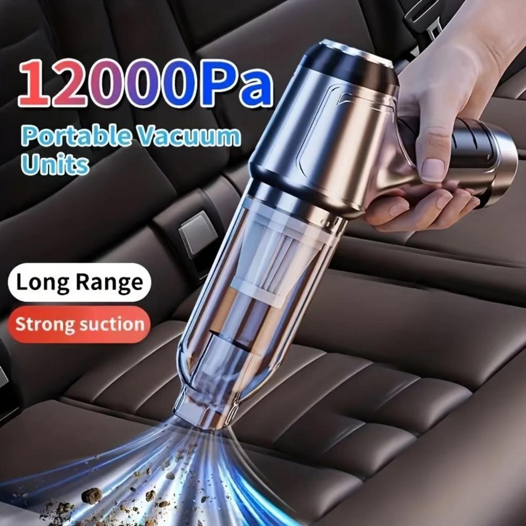 2025 New 12000PA Wireless Car Vacuum Cleaner Powerful Cleaning Machine Car Accessories Home Auto Mini Portable Cordless Cleaner Strong Suction