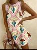 Summer American Independence Day Printed Sleeveless Vest Dress Women's Casual Seaside Vacation Dress Y