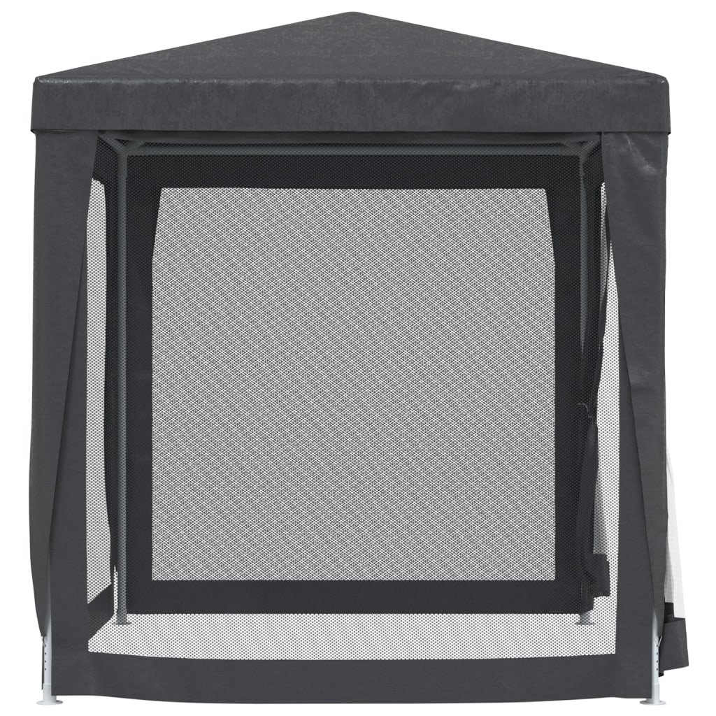 2x2 M Party Tent with 4 Mesh Side Walls Anthracite HDPE