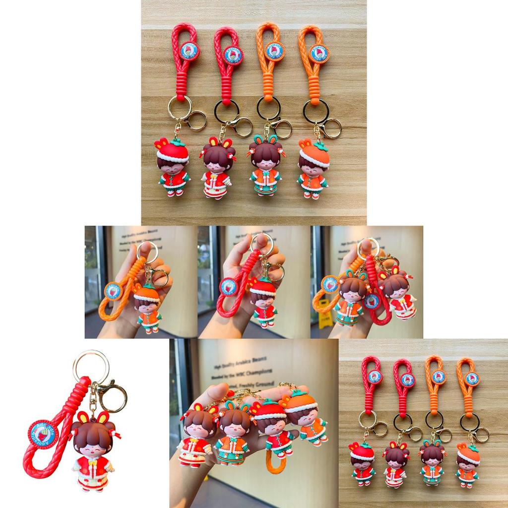 Delightful Good Luck Rabbit Keychain Silicone Key Ring Adorable Cartoon Design