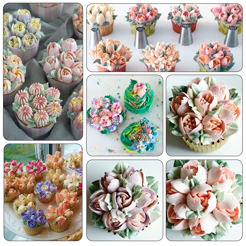 FAIS DU 8-52pcs Russian Piping Tips Cake Decorating Set Baking Supplies Set for Cupcake Rose Flower Nozzles Icing Pastry Tips