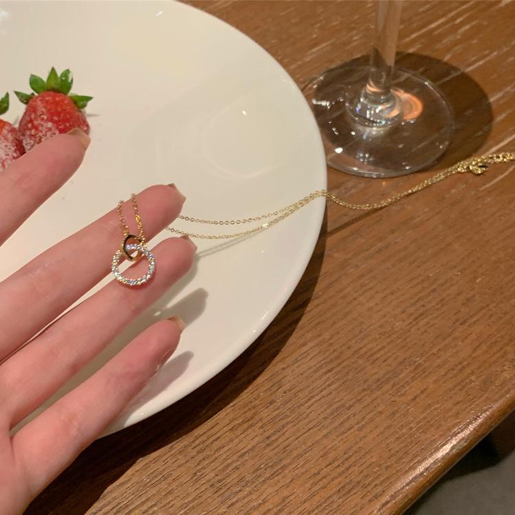 New Arrival Voguish Stylish Trend Light Luxurious Elegant Delicate Zircon Stone Geometric Double Finger Ring Interlocking Ladies High Jewelry Event