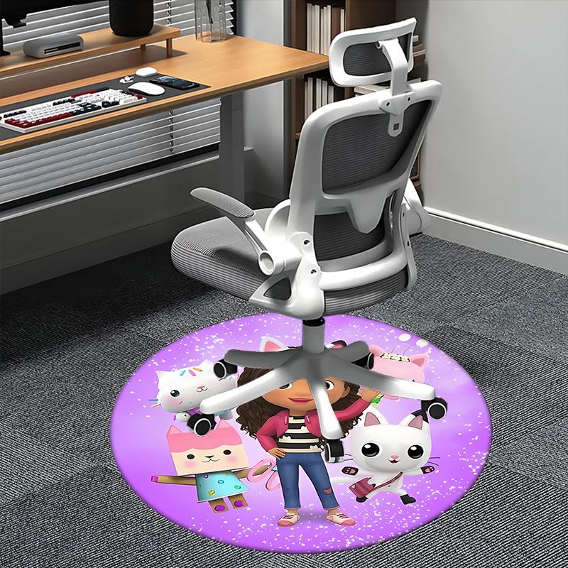 

Cat Friends,Animated Characters Chair mat Round Rug Office carpet, Machine Washable, Non slip, Suitable for Living Rooms, Bedrooms 80cm