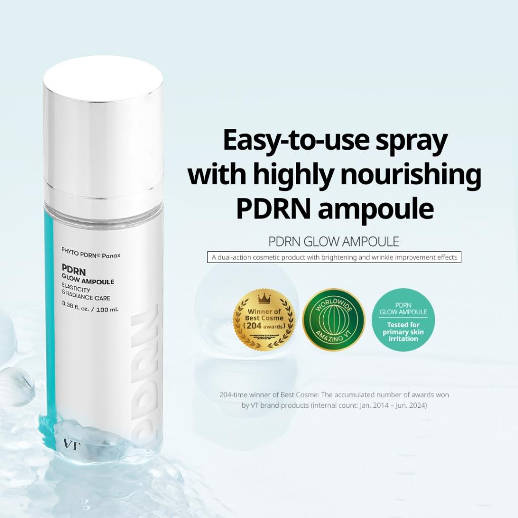 VT Ampolla iluminadora PDRN 100 ml Ampolla bruma intensa Vegana PDRN 10 % Mejora las arrugas