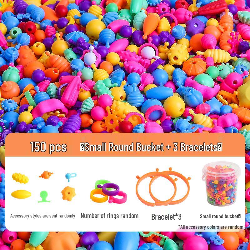 Children's DIY Beading Kit: Cordless Pop Beads for Necklaces & Bracelets
