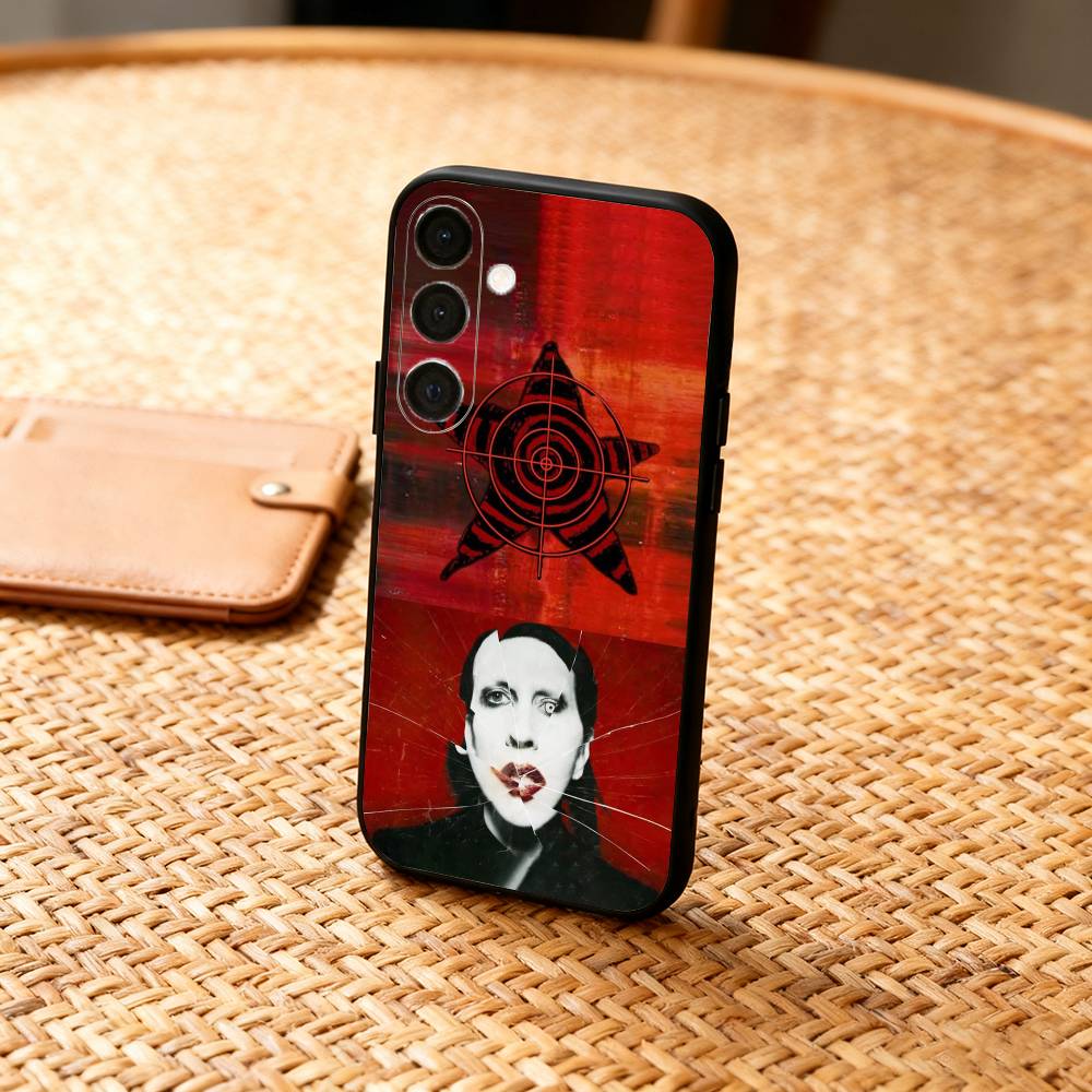 

M-Manson M-MarilynS Singer Phone Case For Samsung A73,A21s,A22,A31,A32,A52,A53,A71,A80,Soft Black Shell Samsung a30 a20
