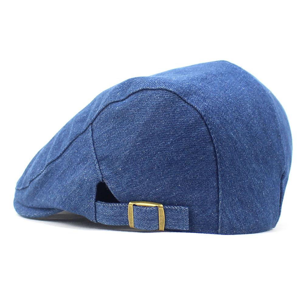 Washed denim hat men's and women's fashion denim beret cap forward hat