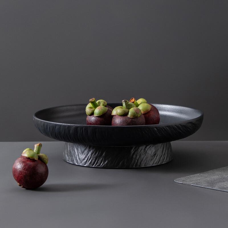 Japanese Style Ceramic High-Footed Fruit and Dessert Plate