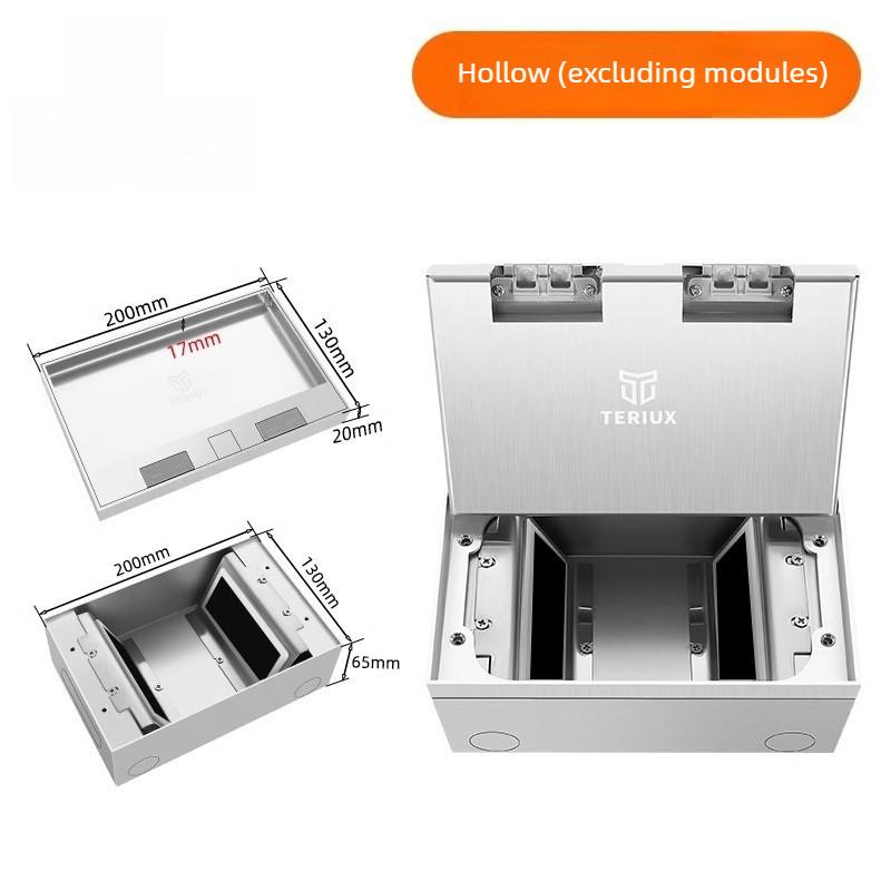 Stainless Steel Waterproof Power Socket Household Invisible Embedded Floor Socket Flat And Ultra-thin Socket