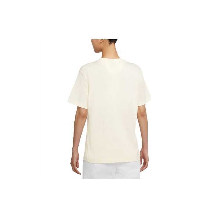 Nike Sportswear Essential Loose Knit Printed Casual Crew Neck T-Shirt Women Tops Coconut-White DH4256-113
