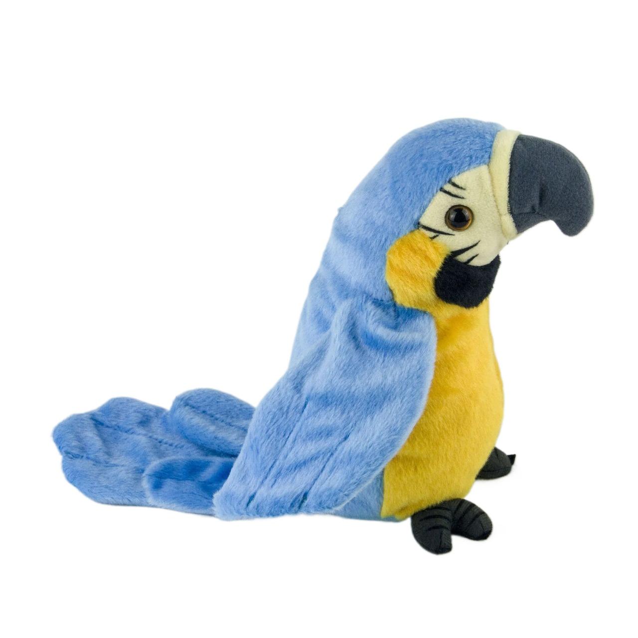 

Говорящий попугай ара, повторяющий то, что вы говорите, мягкая игрушка, электронная пластинка, анимированная птица, говорящий попугай, плюшевые игрушки для домашних животных 22*11cm синий