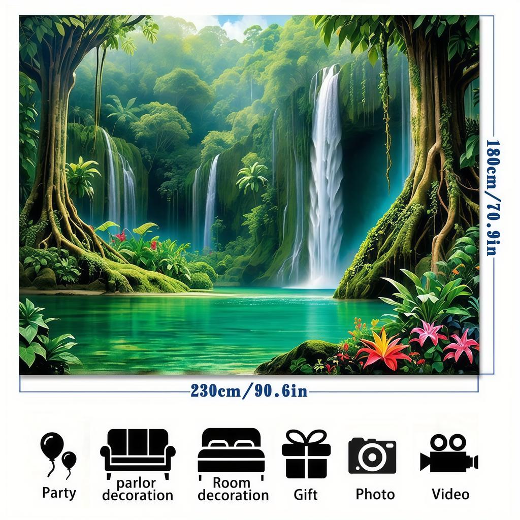 1pc Jungle Oasis Background Banner Suitable for Wall Decoration Anniversary Garden Party Photography Props