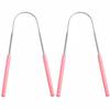 2PCS Stainless Steel Tongue Scraper U Shaped Tongue Coating Scraper Reduce Bacteria Bad Breath Tongue Brush Oral Cleaning Tool