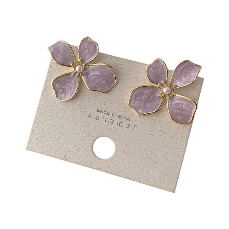 Неправильные Цветочные Серьги Современные Серьги-Гвоздики для Женщин Стильные Серьги-Гвоздики Медная Текстура для Различных Случаев