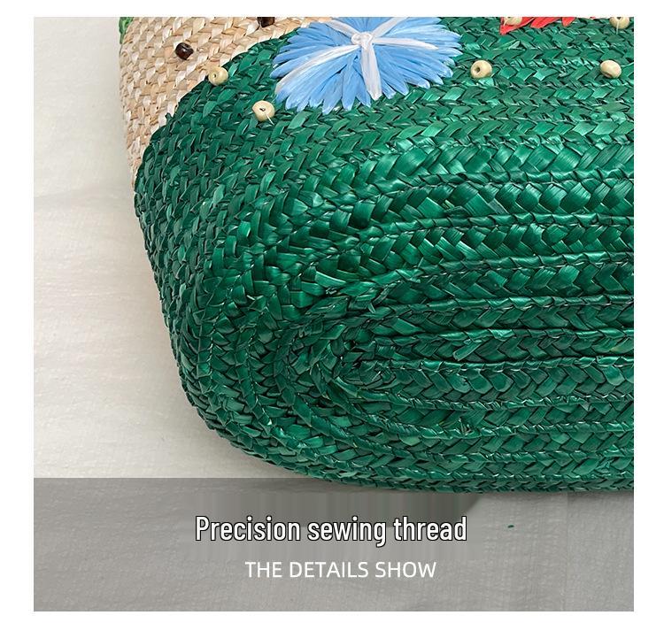 Women's Large Capacity Summer Woven Straw Beach Bag with Starfish Decoration