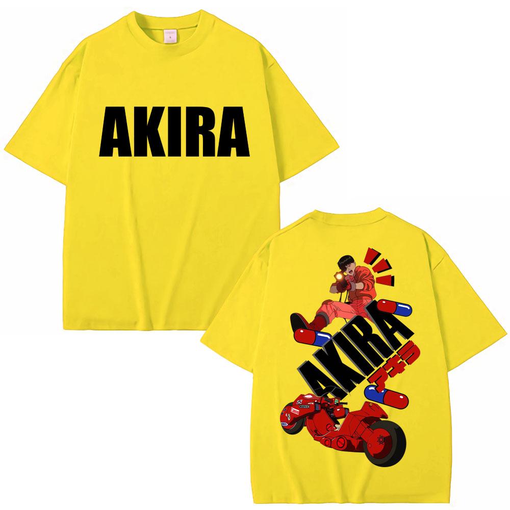 Japan Anime Akira Vintage T Shirt Science Fiction Movie Shotaro Kaneda T-shirts Breathable Cotton Casual Oversized Tee Shirt