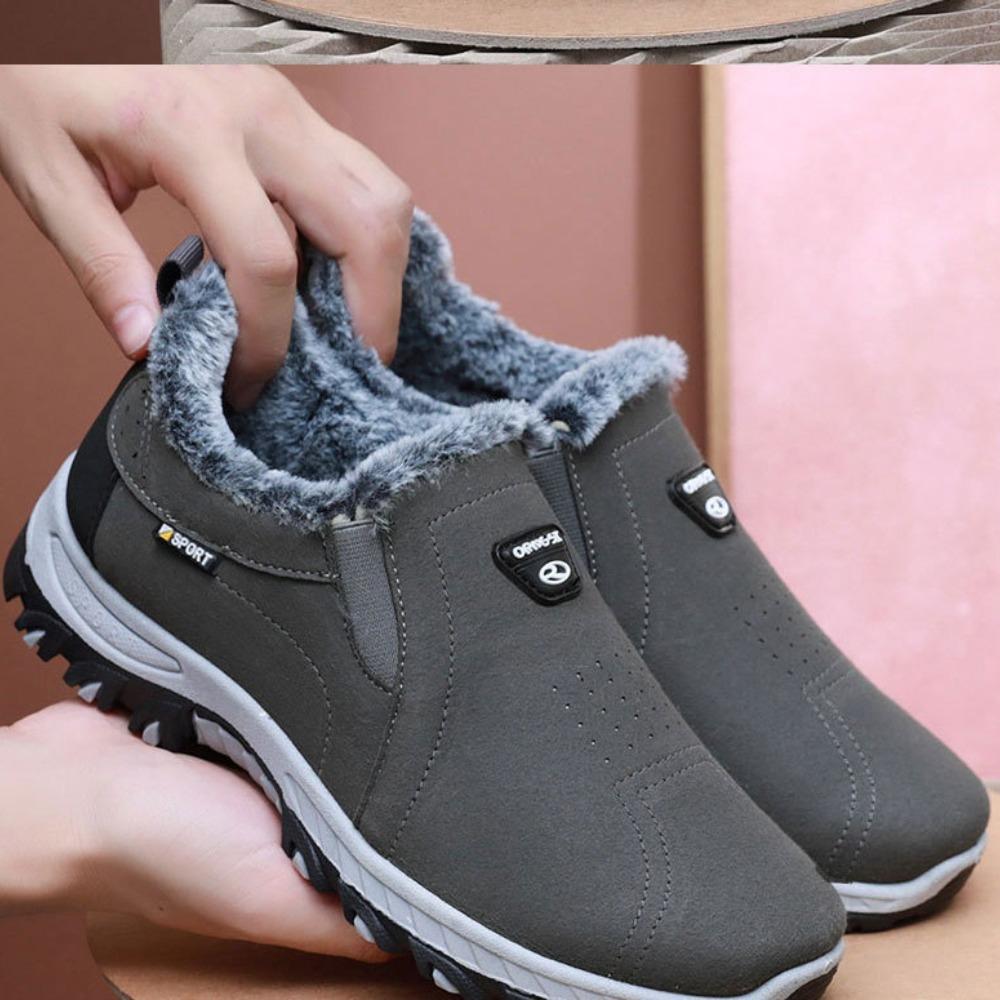 New Winter Plush Thick Men's Shoes Warm Snow Boots Outdoor Mountaineering Men's Wear Resistant Warm Cotton Shoes
