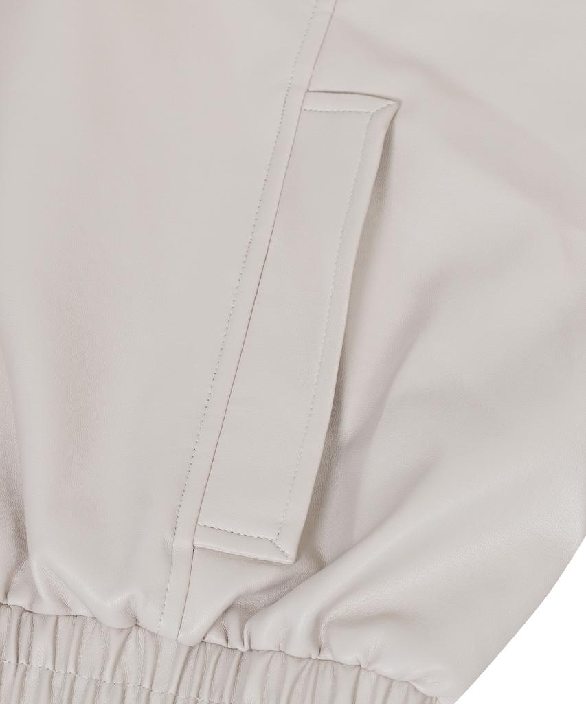 Standarderror 87-Stan058 Raglan Leather Blouson Jacket Ivory