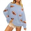 Ladies' Casual And Fashionable Round Neck Top With Ball Print Hooded T-shirt Long Sleeved Sweatshirt
