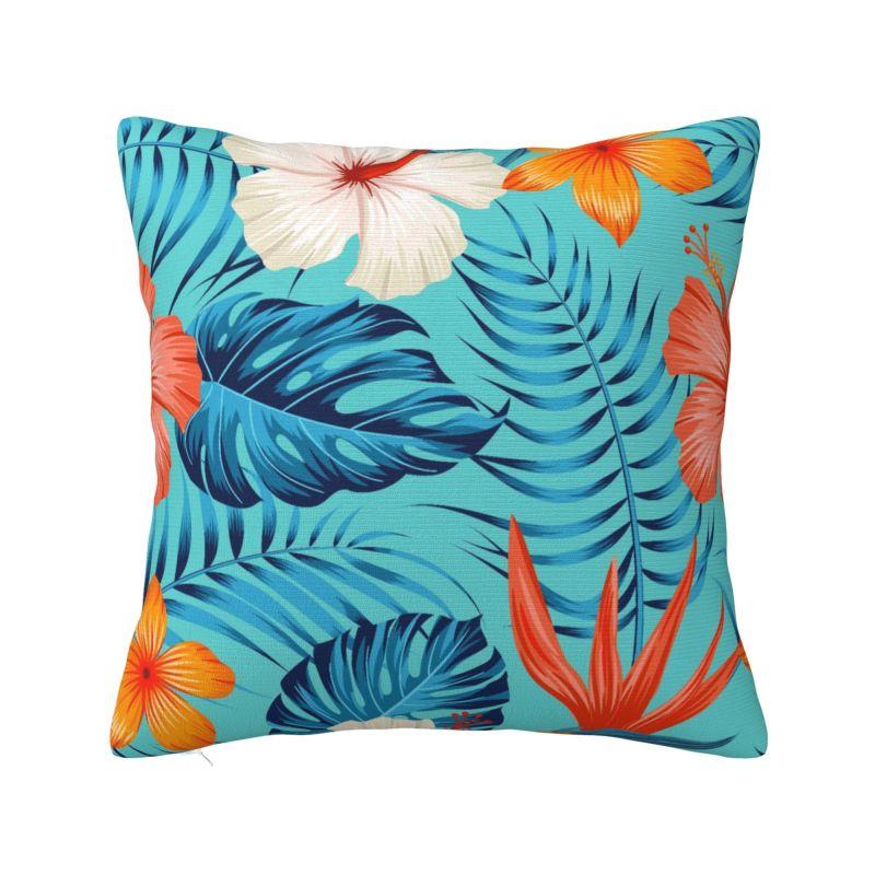 Hawaii Floral Tropical Flowers Leaves Cushion Cover x cm Polyester Throw Pillow Case Home Decoration Bedding Pillowcase