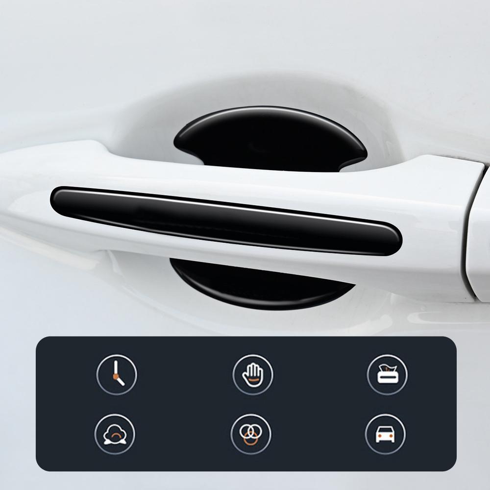 8Pcs Car Door Handle Bowl Scratch Anti-scratch Protective Car Stickers Car Handle Anti-collision Protection Strip Exterior Parts Interior Mirrors 6