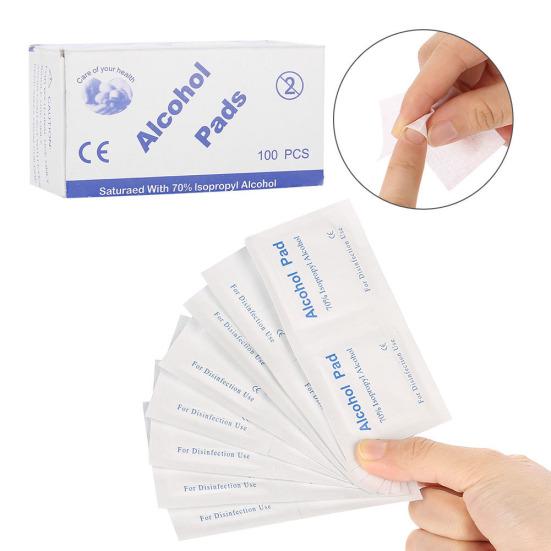 100 Adet Tek Kullanımlık Alkol Pamuk Pedler Oje Çıkarıcı Cilt Telefon Temiz Mendil