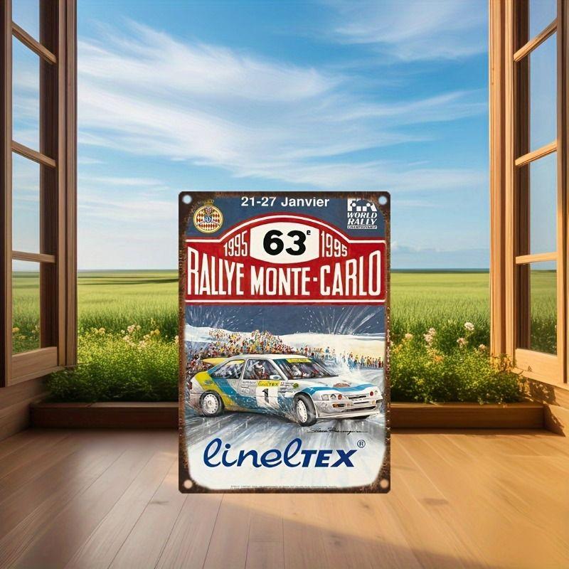 Racing Car Retro Style Metal Decorative Painting for Garage Room Decor