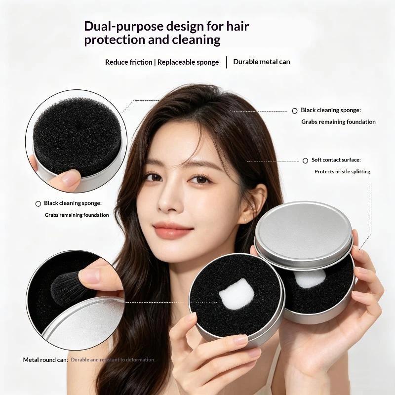 Makeup Brush Cleaner Sponges Cosmetic Brush Drying Wash Eyeshadow Color Removal Portable Cleaning Case Tool