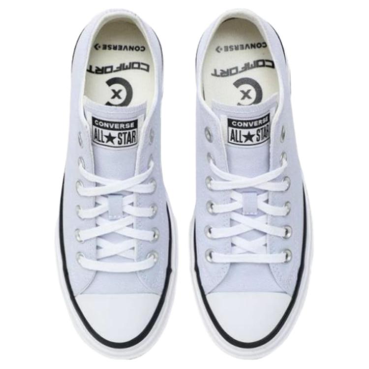 Converse Chuck Taylor SEASONAL comfortable, soft, durable low-top canvas shoes for women in white and purple