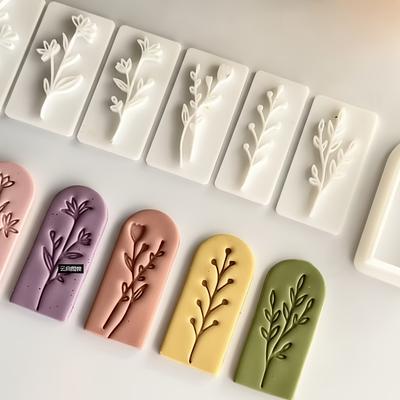 7pcs Spring Flower Leaf Mold Set | Plastic Molds for Easy Release Craft Pendant Tools, Clay Jewelry Making Supplies