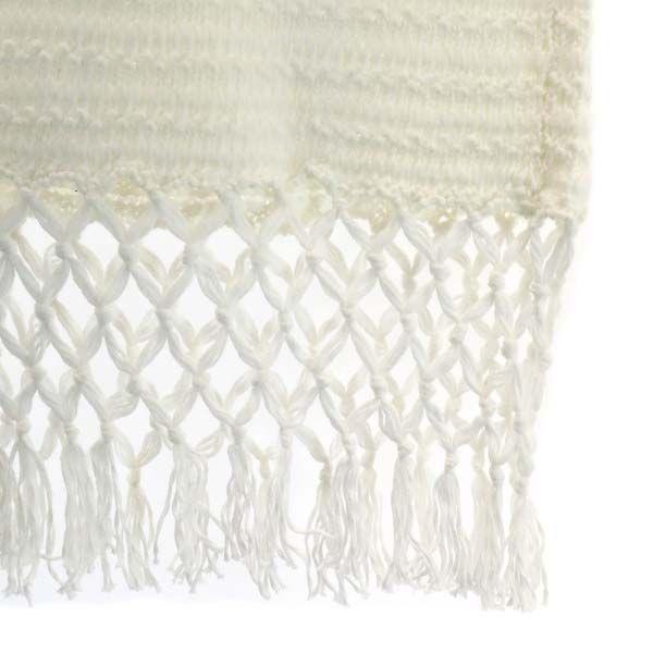 Unused D'un a Dix Long Sleeve Fringed Hem Cotton Knit 38 White Sweater Women Used