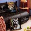 A Kitten Wearing A Headscarf Cushion Cover Car Throw Pillow Case For Sofa Car Christmas Gift 40x40cm 45x45cm